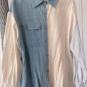 Shein Plus - Colorblock button down